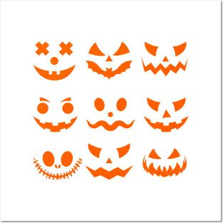 Halloween pumpkin scary face Posters and Art